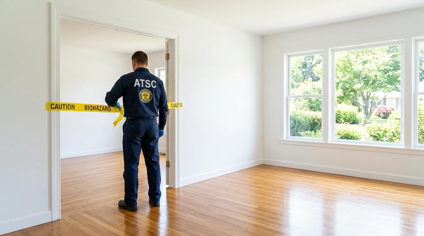 Certified biohazard cleanup crew performing Trauma Scene Cleanup in Aventura